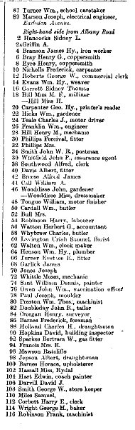 Newcombe Road 1912 Directory p2